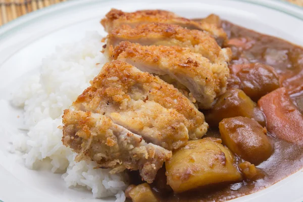 Fry porc tongkatsu curry japonais avec riz — Photo