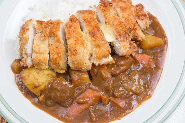 Fry pork tongkatsu Japanese curry with rice — Stock Photo, Image