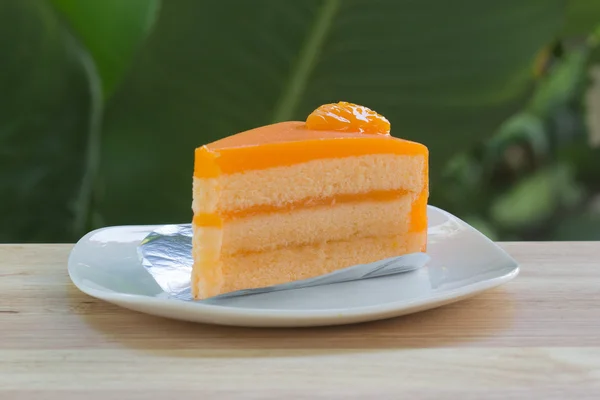 Piece of orange cake cream — Stock Photo, Image