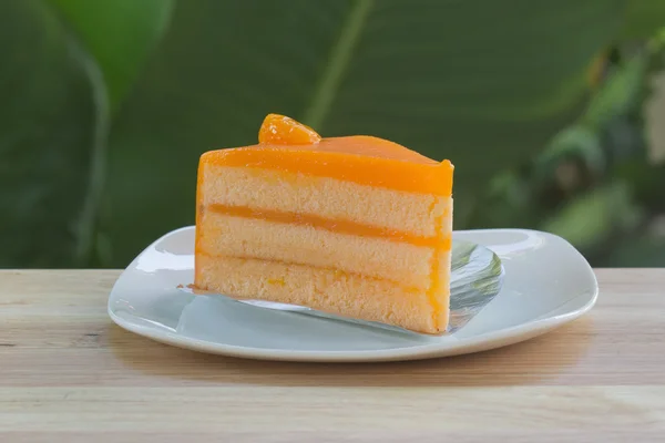 Piece of orange cake cream — Stock Photo, Image