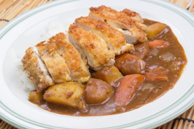 Japon köri pirinç ile domuz eti tongkatsu fry