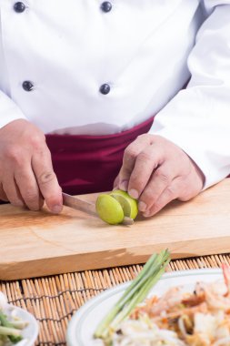 Kireç dekore edilmiş Keçe Tay için dilimleme Şef