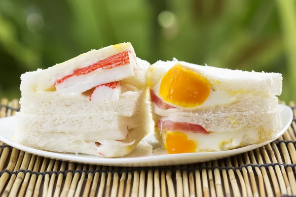 Imitation Crab and egg Ham sandwich — Stock Photo, Image