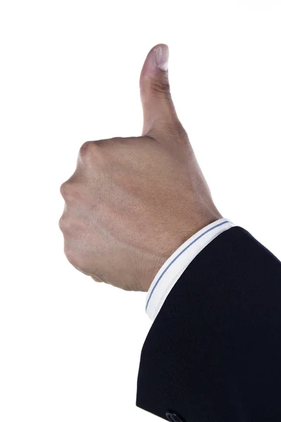 Hand and businessman showing one finger — Stock Photo, Image