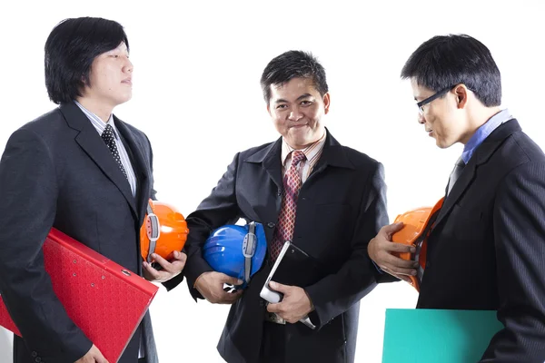 Grupo de Ingeniero hombre preparado reunión — Foto de Stock