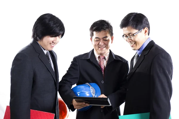 Three Businessman meeting and using Tablet — Stock Photo, Image