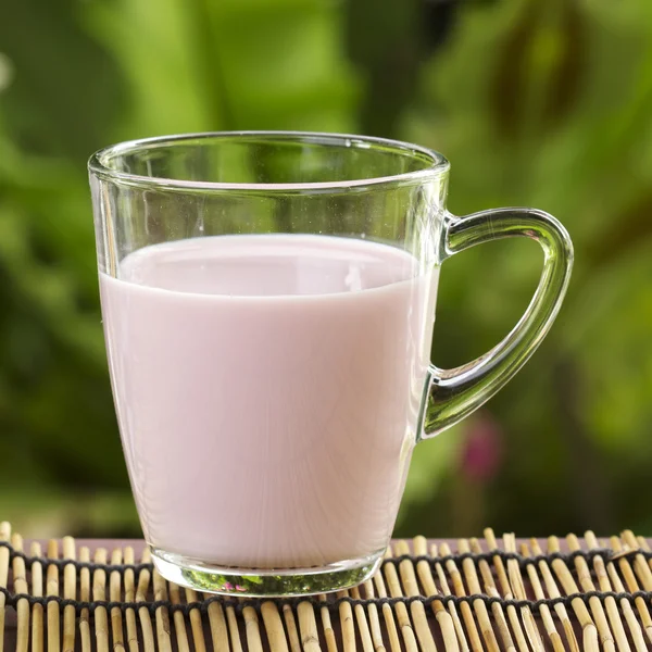 Glass of Strawberry flavor Milk — Stock Photo, Image