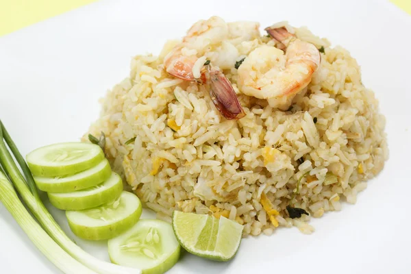 Revuelva el arroz frito con camarones — Foto de Stock