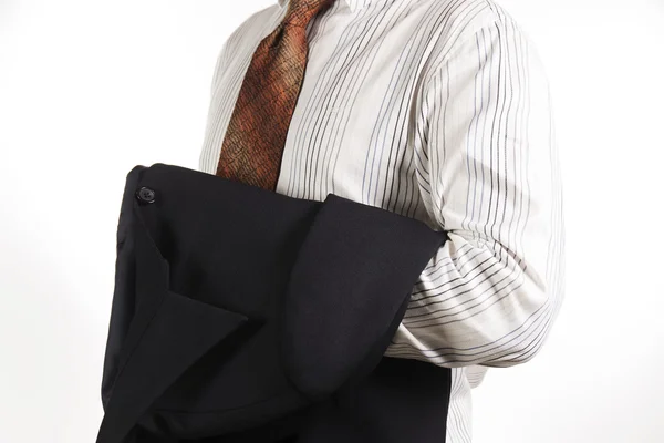 Business man holding his suit jacket — Stock Photo, Image