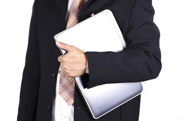 Uomo d'affari con laptop — Foto Stock