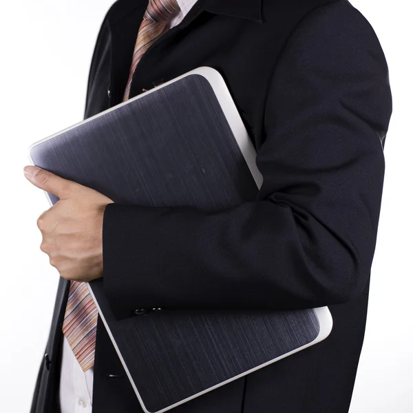 Zakenman met laptop — Stockfoto