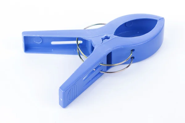 Blue Plastic clamp — Stock Photo, Image