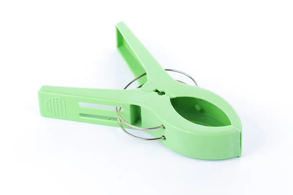 Green Plastic clamp — Stock Photo, Image