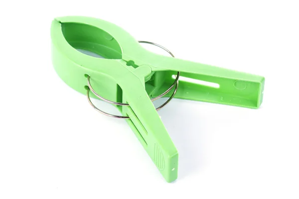 Grön plast clamp — Stockfoto