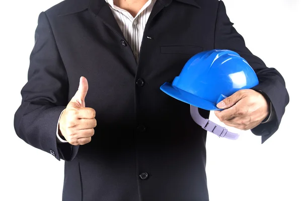 Architect man holding safety hamlet — Stock Photo, Image