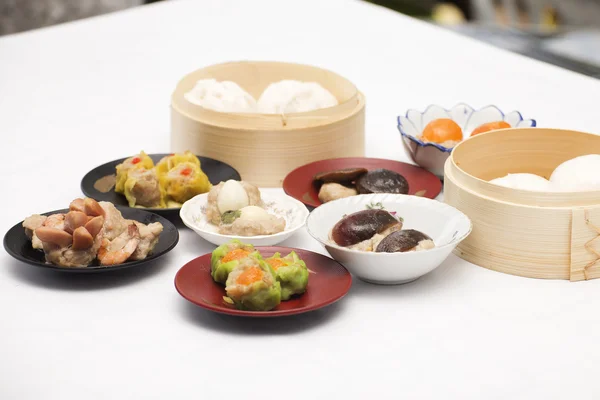 Group of stream Dim Sum chinese food selective focus — Stock Photo, Image