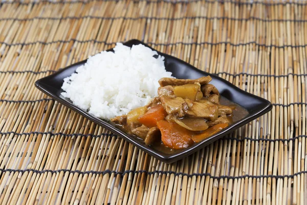 Japanese pork curry with rice ,carrot,onion and potato — Stock Photo, Image