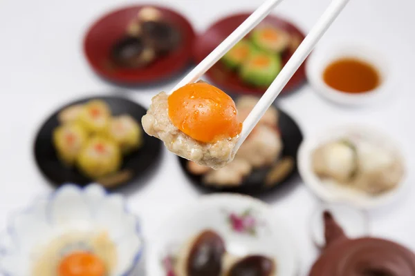 Zavřít proudu Dim Sum čínské jídlo — Stock fotografie