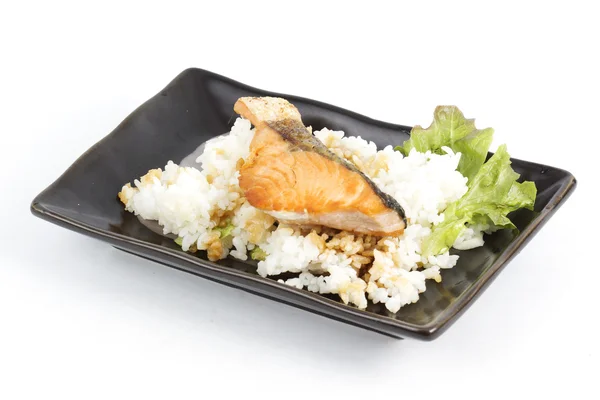 Gegrilde zalm Teriyaki met rijst — Stockfoto