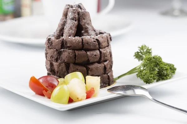 Bolo de mousse de chocolate — Fotografia de Stock