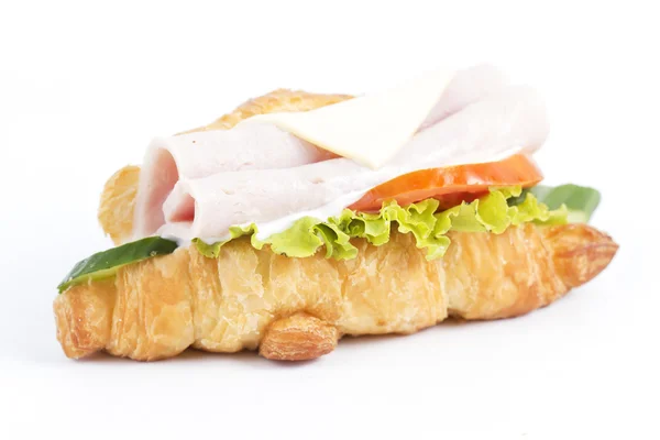 羊角面包三明治火腿芝士 — 图库照片