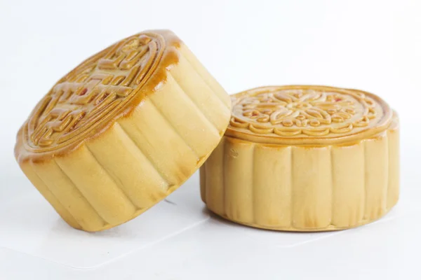 2 piece of Moon cake on white background — Stock Photo, Image