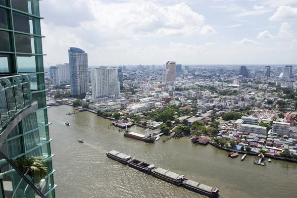 Bangkok landscapes with the river and blue sky