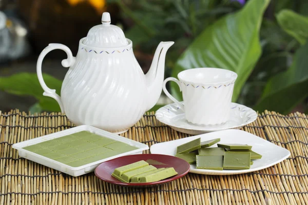 Group of product Matcha green tea chocolate — Stock Photo, Image