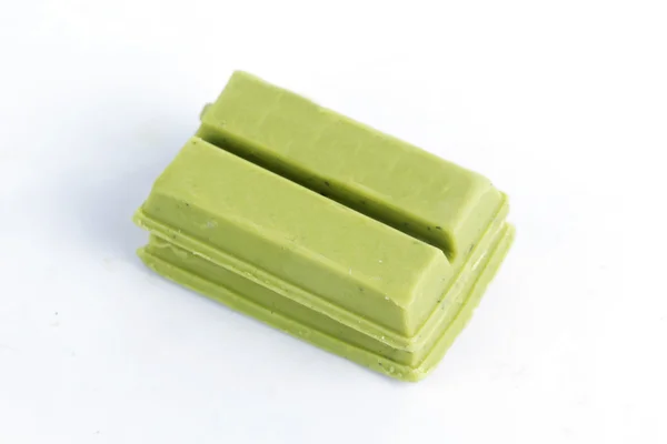 Schokoladenwaffel aus grünem Tee — Stockfoto