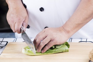 Şef yeşil salata kesme 