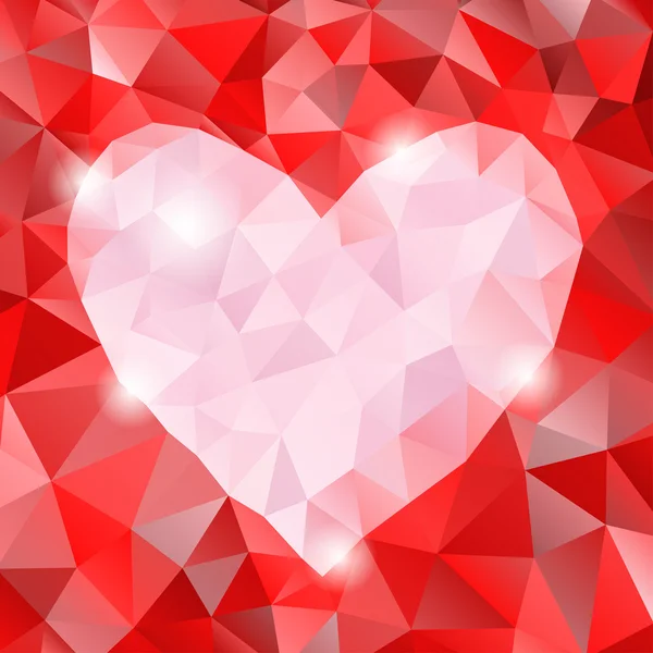 Background with hearts of triangles Valentines Day — Stock Vector