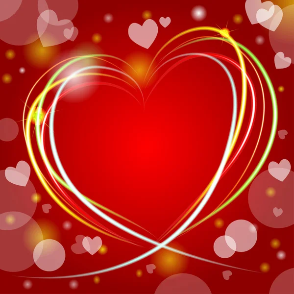 Glowing heart on Valentine's Day — Stock Vector