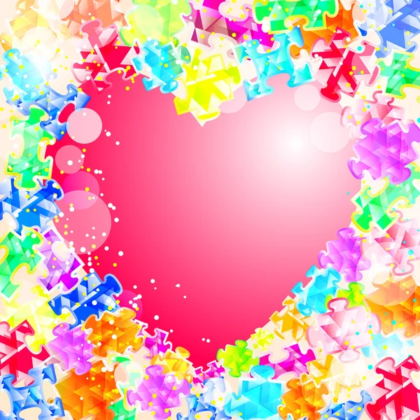 Puzzle background. Heart on Valentine's Day — Stock Vector