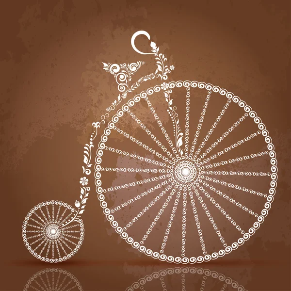 Vélo orné rétro — Image vectorielle