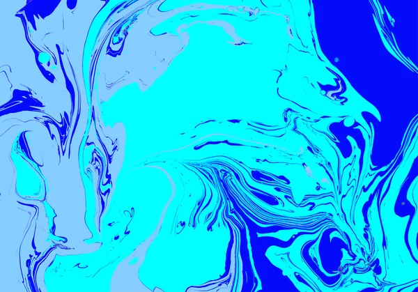 Fondo abstracto. Tinta. Pintura. Estilo mármol. Líquido azul en agua . — Vector de stock