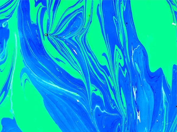 Fundal abstract. Cerneală. Vopsea. Stilul de marmură. Lichid albastru și verde în apă . — Vector de stoc