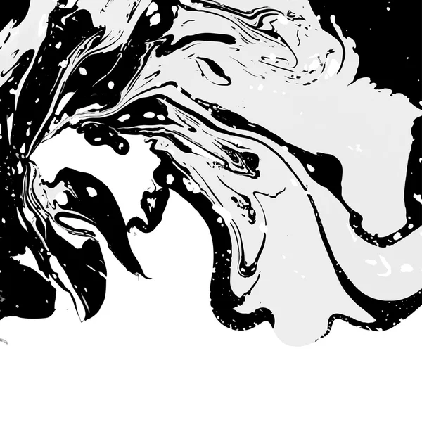 Fondo de tinta abstracta. Estilo mármol. Bluack, tinta blanca w en el agua — Vector de stock