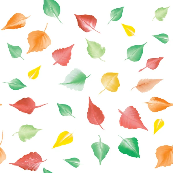 Seamless pattern with autumn leaves watercolor. — Stock Vector