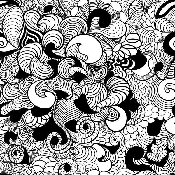 Padrão sem costura em estilo zentangle (étnico, doodle). Zentangle onda fundo em estilo zentangle . — Vetor de Stock