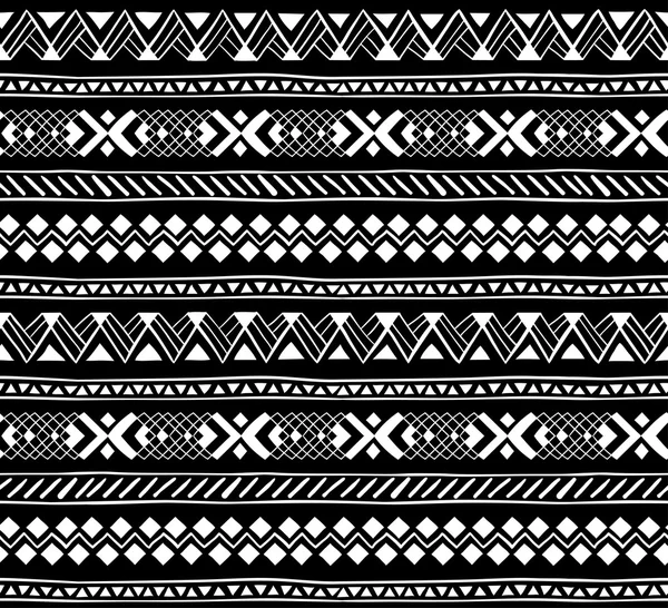 Naadloze patroon in stijl zentangle (etnische, doodle). — Stockvector