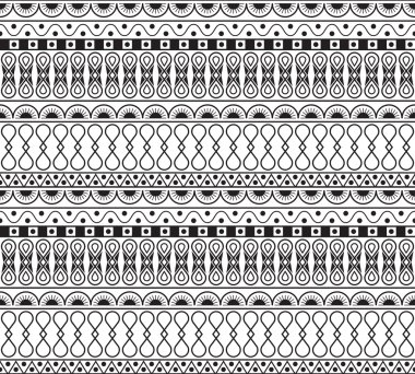 Dikişsiz desen stili zentangle (etnik, doodle) içinde. Siyah ve beyaz geometrik seamless modeli.