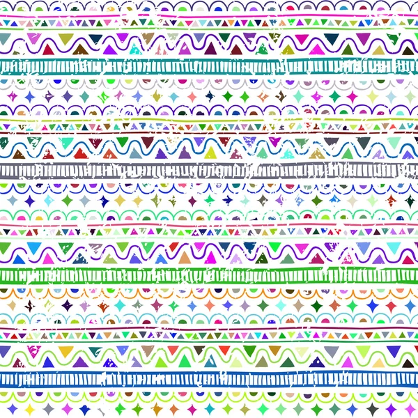 Grange tarzı zentangle (etnik, doodle) Dikişsiz desen. Renkli geometrik seamless modeli.