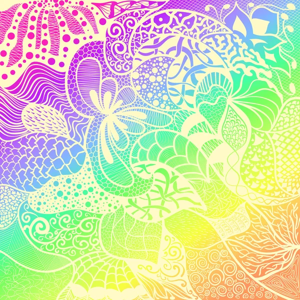 Color Zentangle fondo de onda en estilo zentangle . — Archivo Imágenes Vectoriales