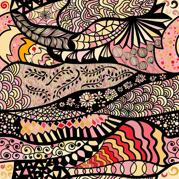 Stil zentangle (etnik, doodle seamless modeli). — Stok Vektör