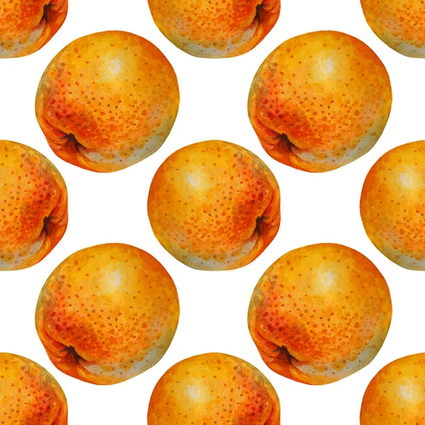 Seamless pattern watercolor citrus orange isolated on white background. Hand-drawn food object for menu, textile, sticker, wrapping, card, wallpaper — Stockfoto