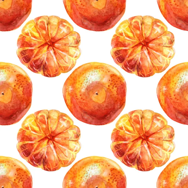 Patrón sin costuras acuarela cítricos fruta naranja pelar la mandarina sobre fondo blanco. Alimentos dibujados a mano para el invierno o el verano, objeto de Navidad para el menú, envoltura, papel pintado, cuaderno, cuaderno —  Fotos de Stock