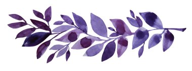 Watercolor hand-drawn abstract floral colorful blue and purple leaves background. Art creative nature object for card, wrapping, textile, wallpaper, book, sticker, celebration