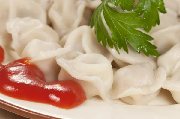 Kött dumplings (pelmeni) — Stockfoto