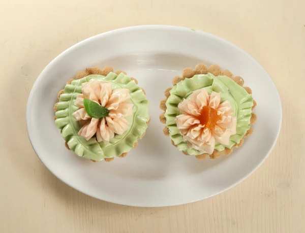 Tartlets com creme — Fotografia de Stock