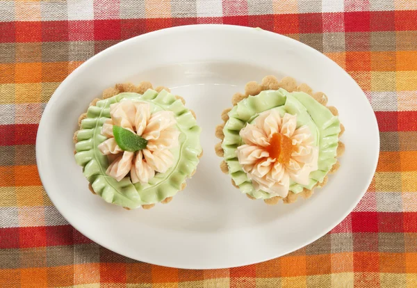 Tartlets com creme — Fotografia de Stock